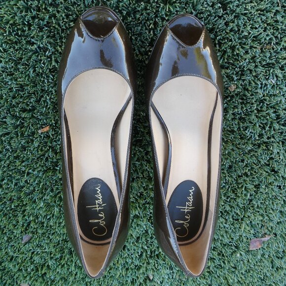 Cole Haan Mahogany Patent Heels - Picture 3 of 8